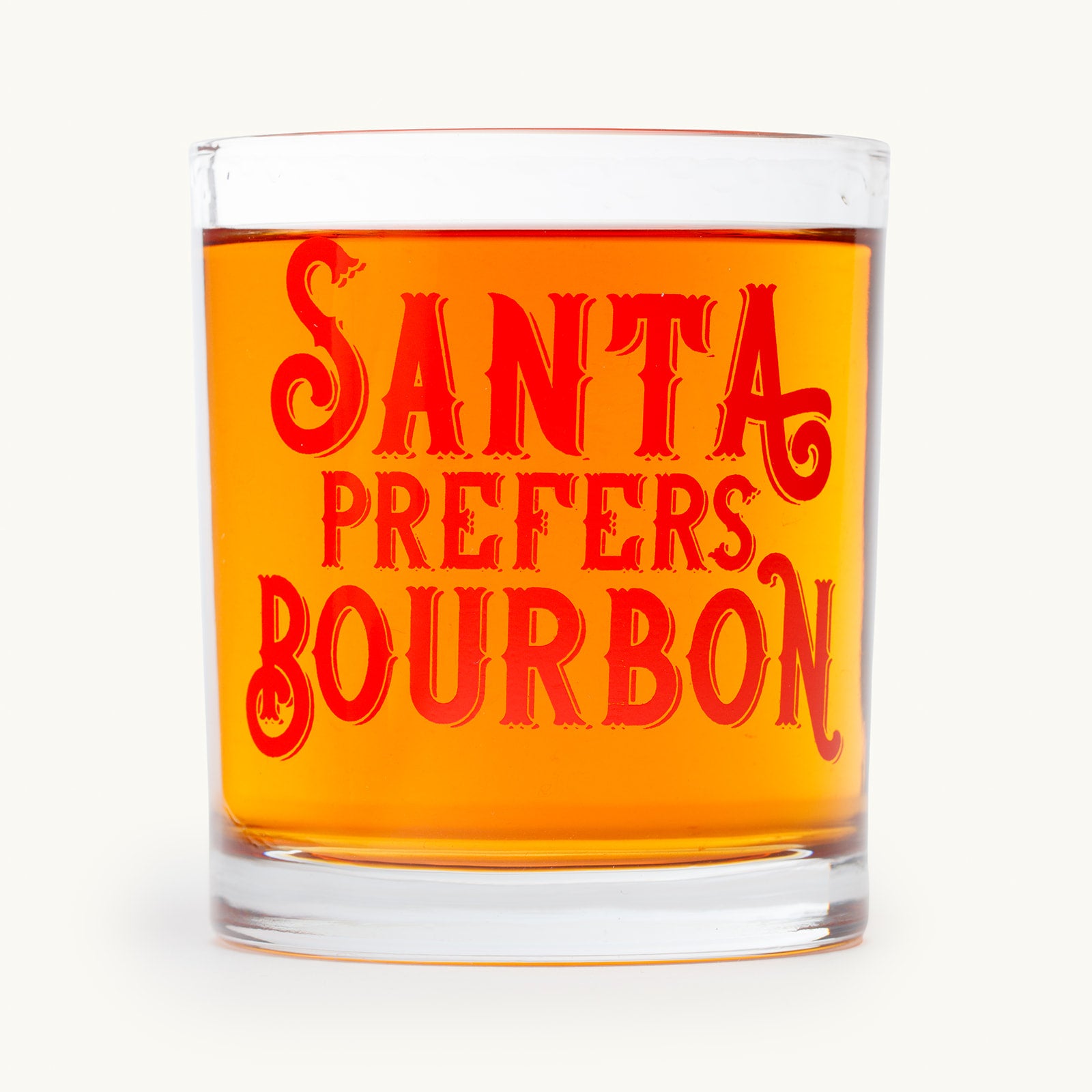 Santa Prefers Bourbon Rocks Glass