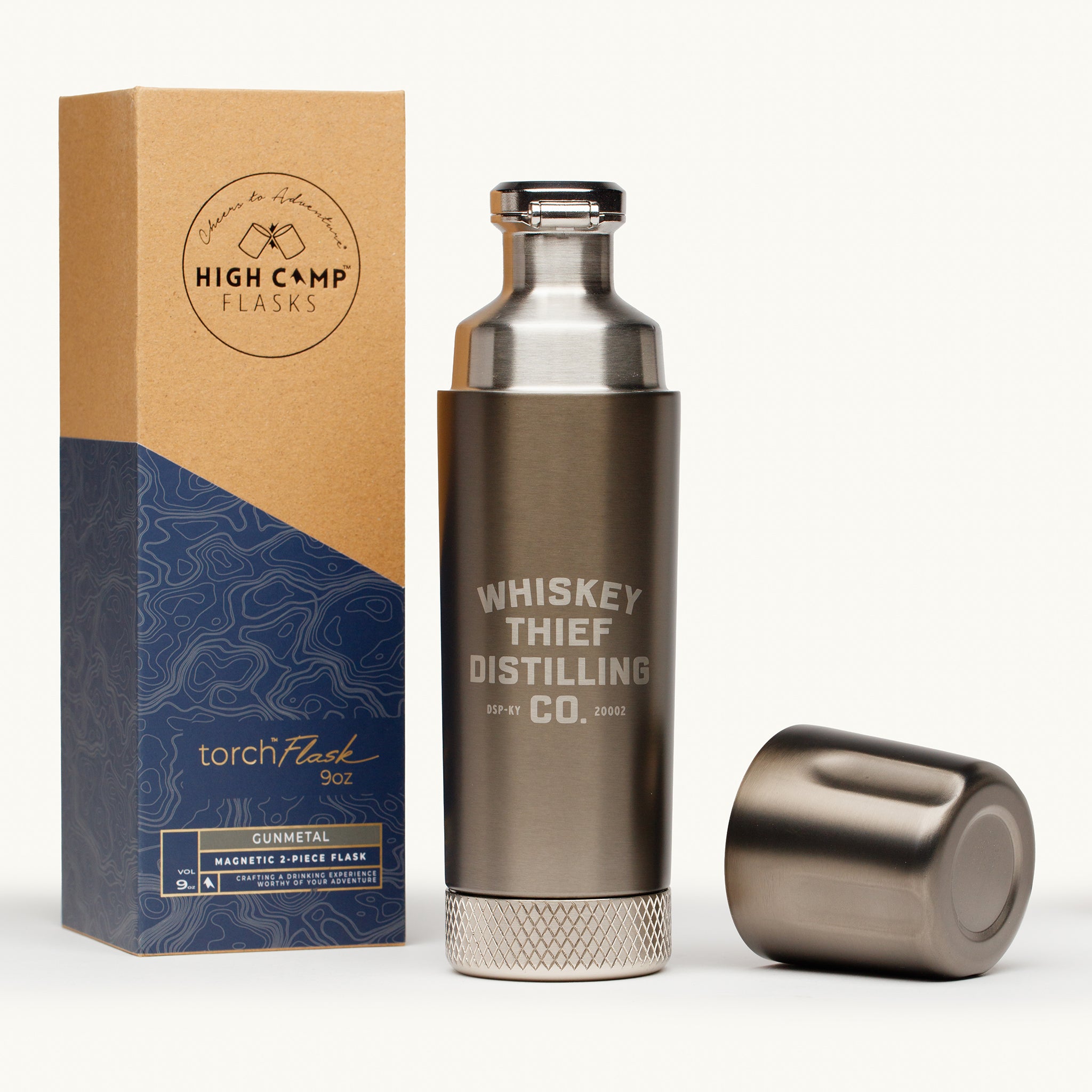 Whiskey Thief Torch™ Flask 9oz Flip Lid