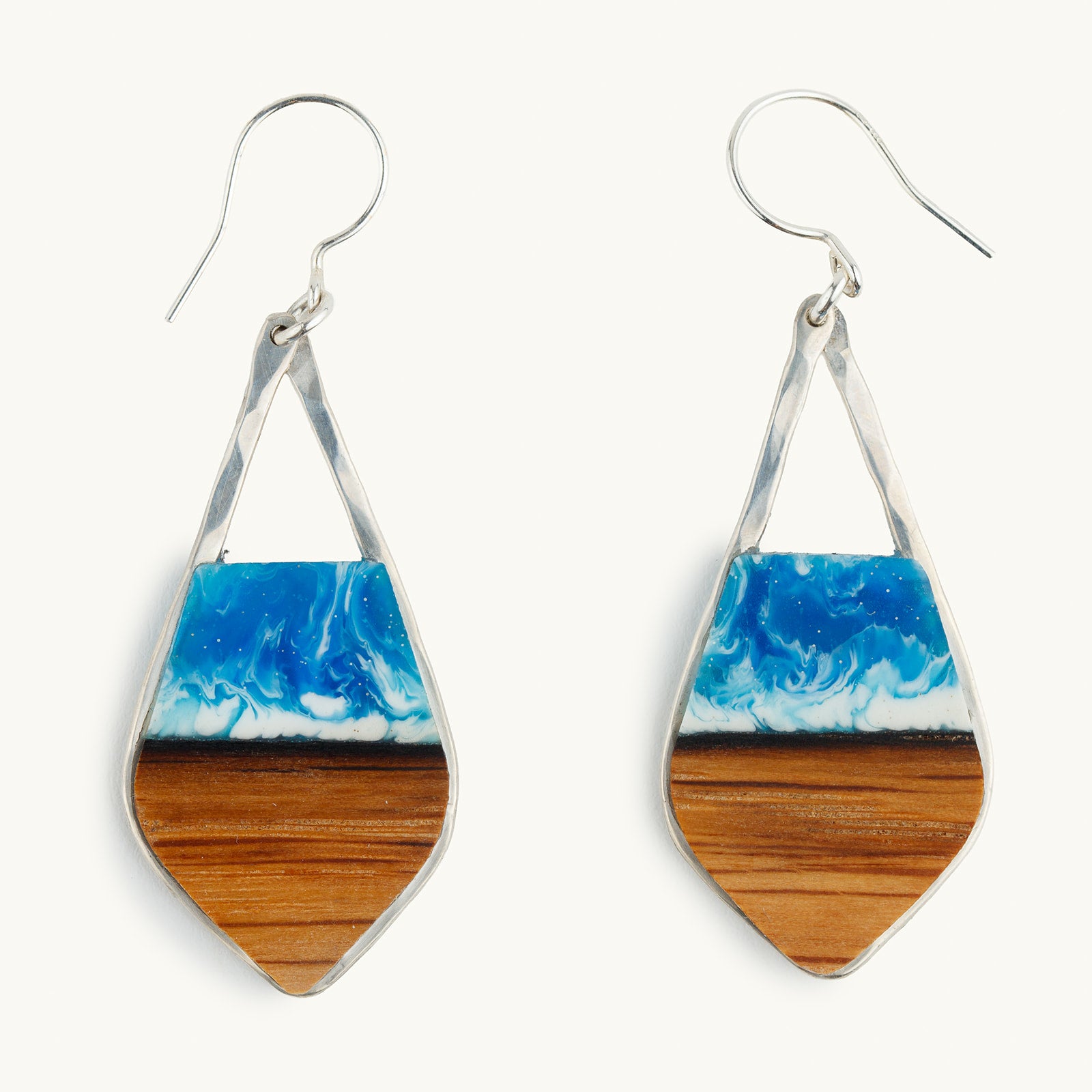 E509S "Aurora" Pointed Teardrop Earrings Sterling Silver