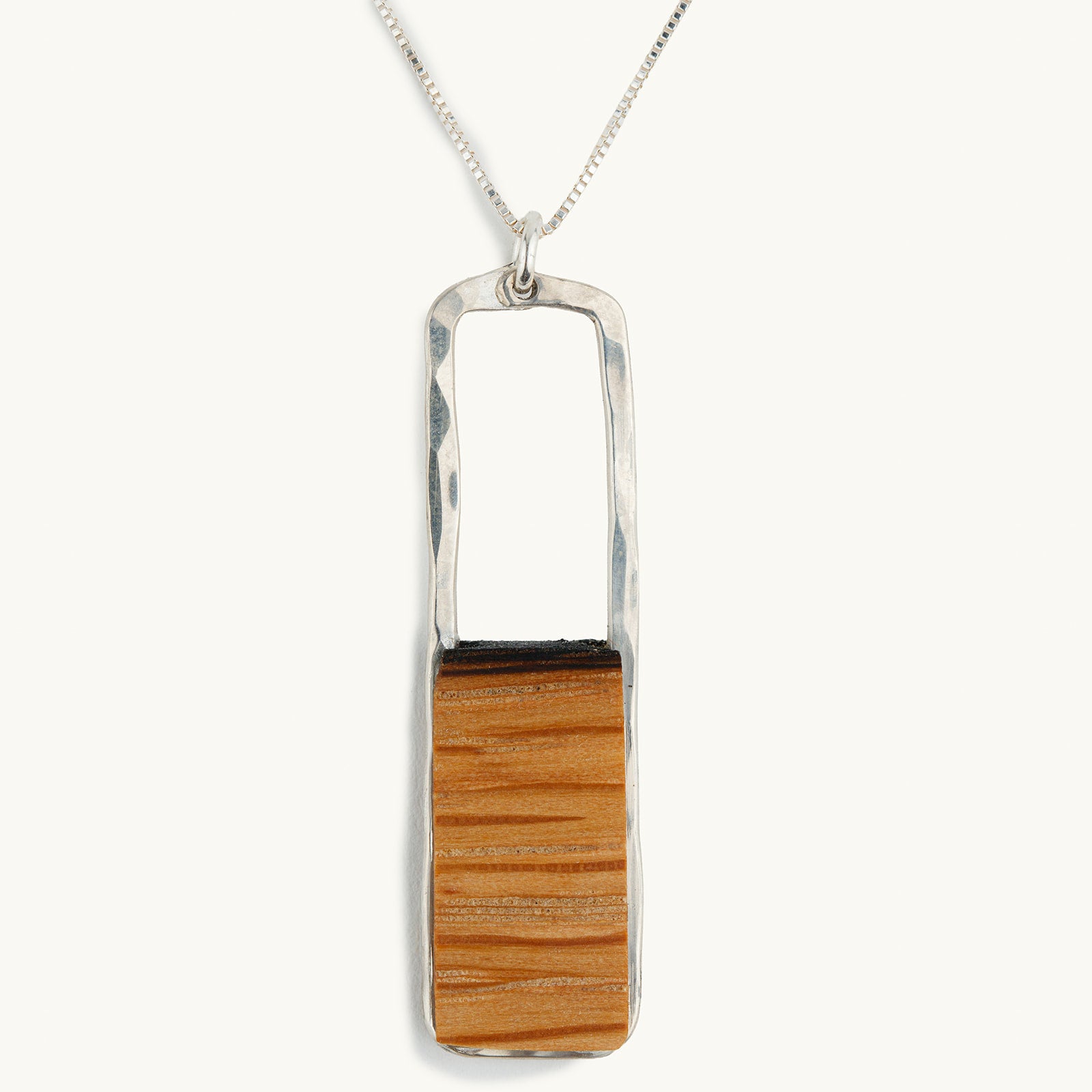 N105S Vertical Rectangle Necklace Sterling Silver