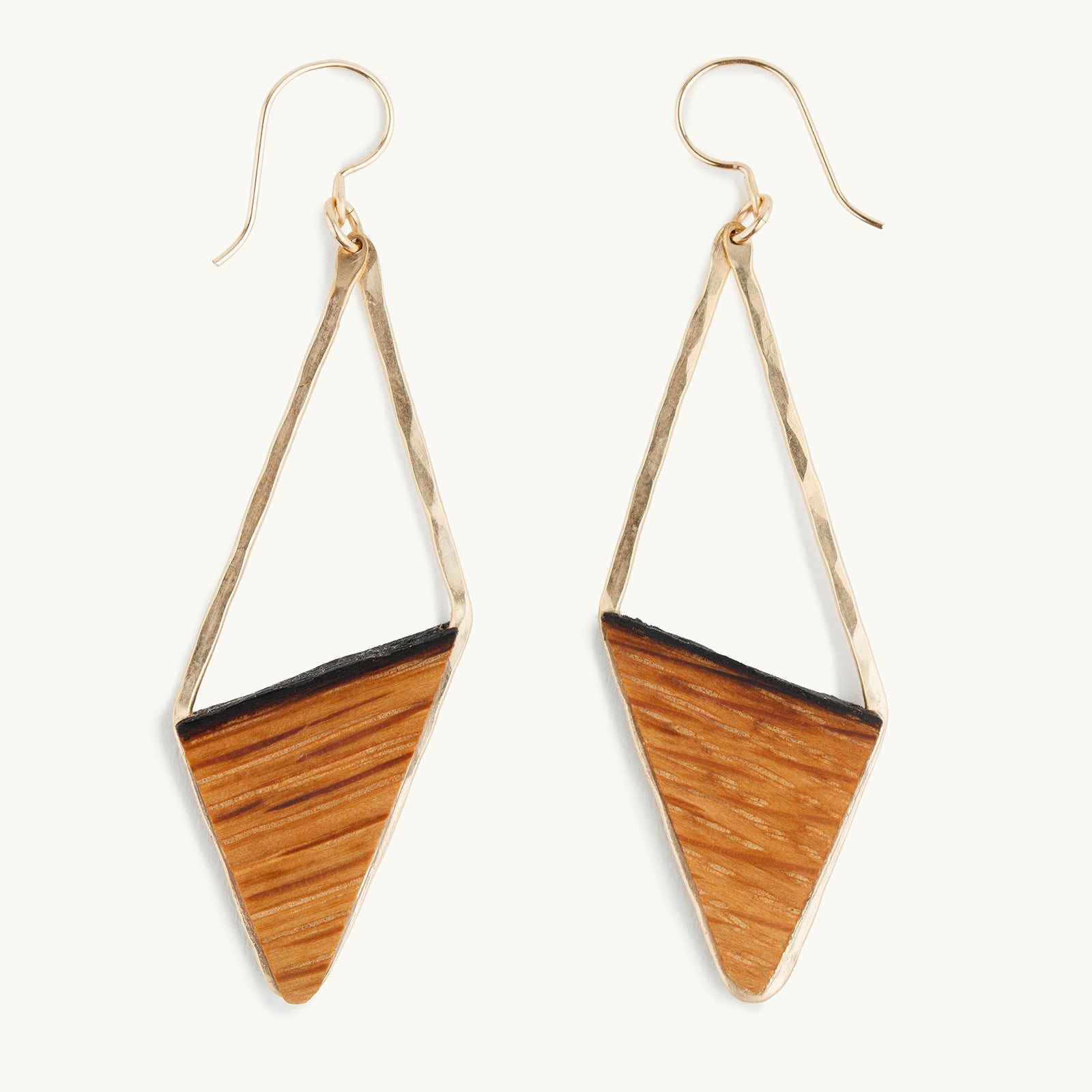 E102G Asymmetrical Diamond Earrings 14K Gold-Fill