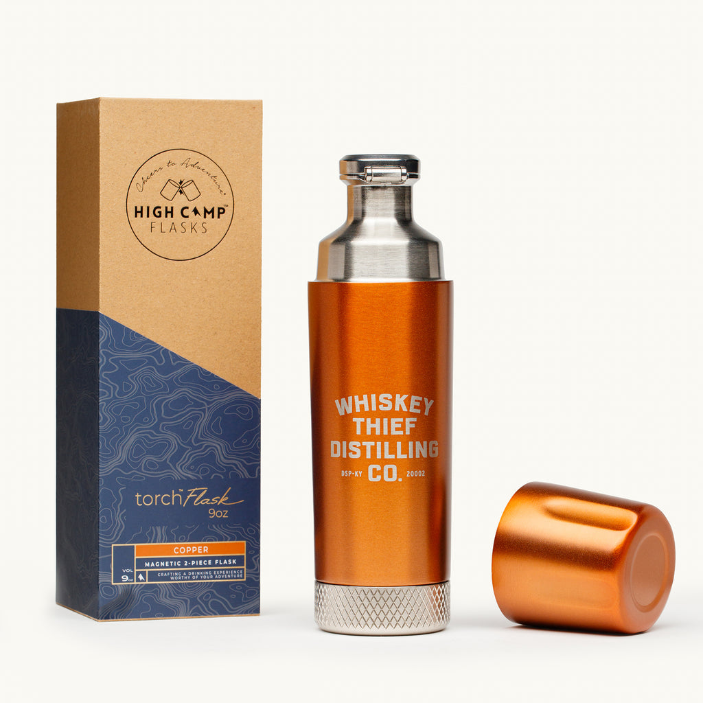 Whiskey Thief Torch™ Flask 9oz Flip Lid