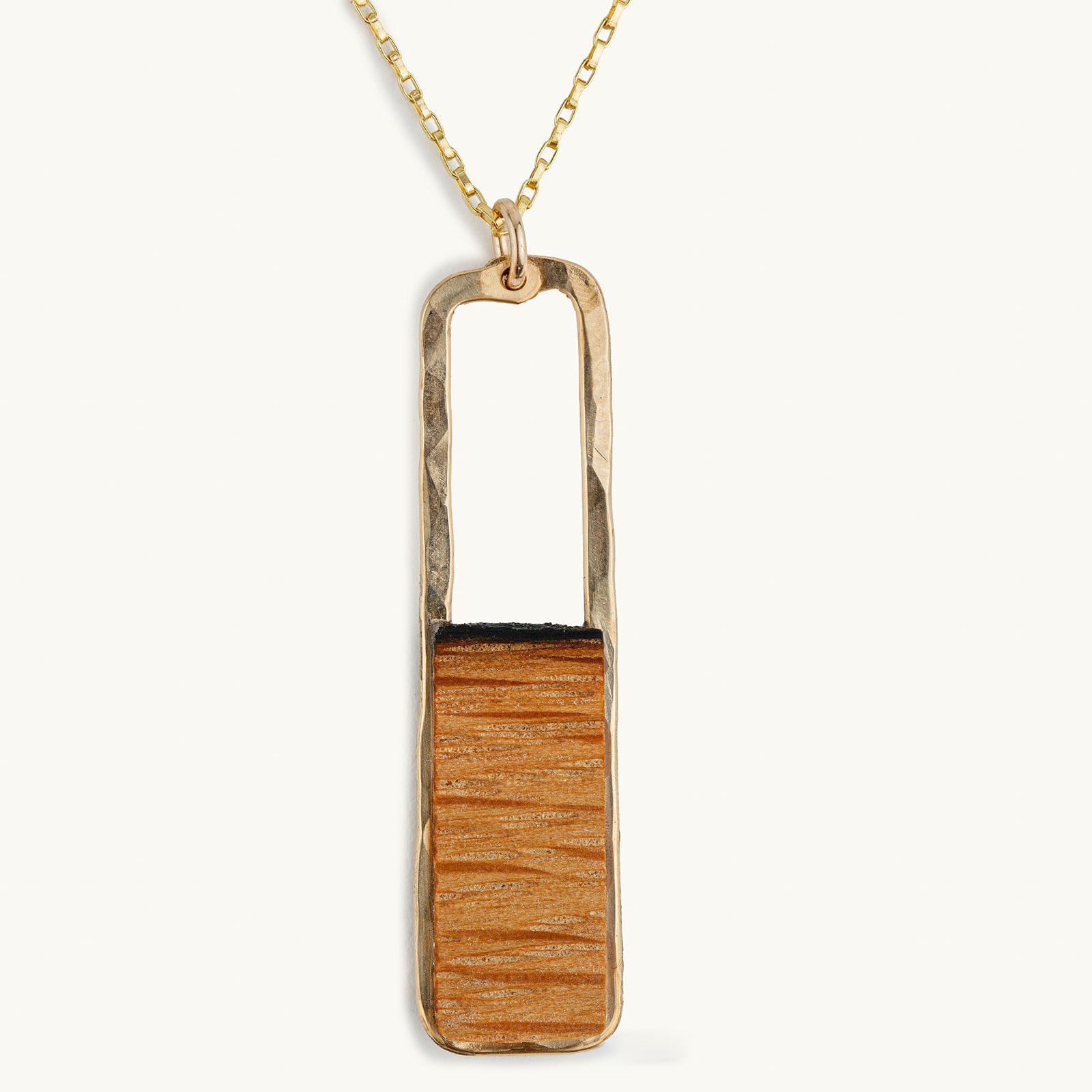 N105G Vertical Rectangle Necklace 14K Gold-Fill