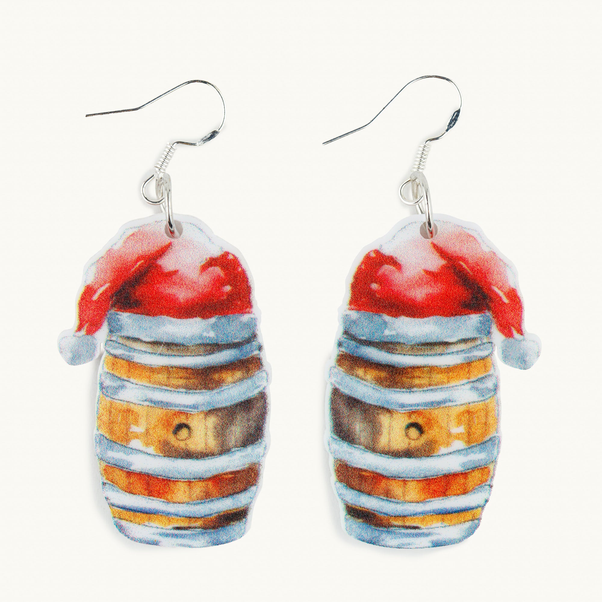 Santa Bourbon Barrel Acrylic Earrings