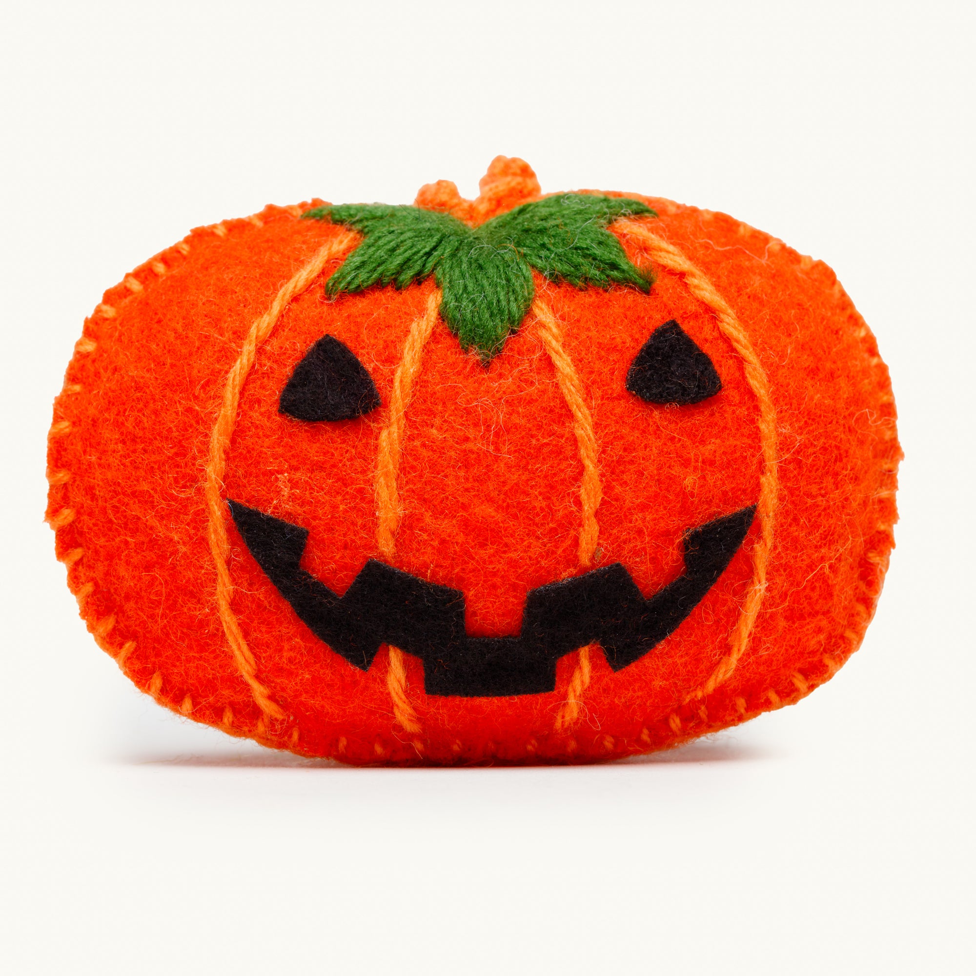 Jack-O-Lantern Pumpkin Wool Ornament
