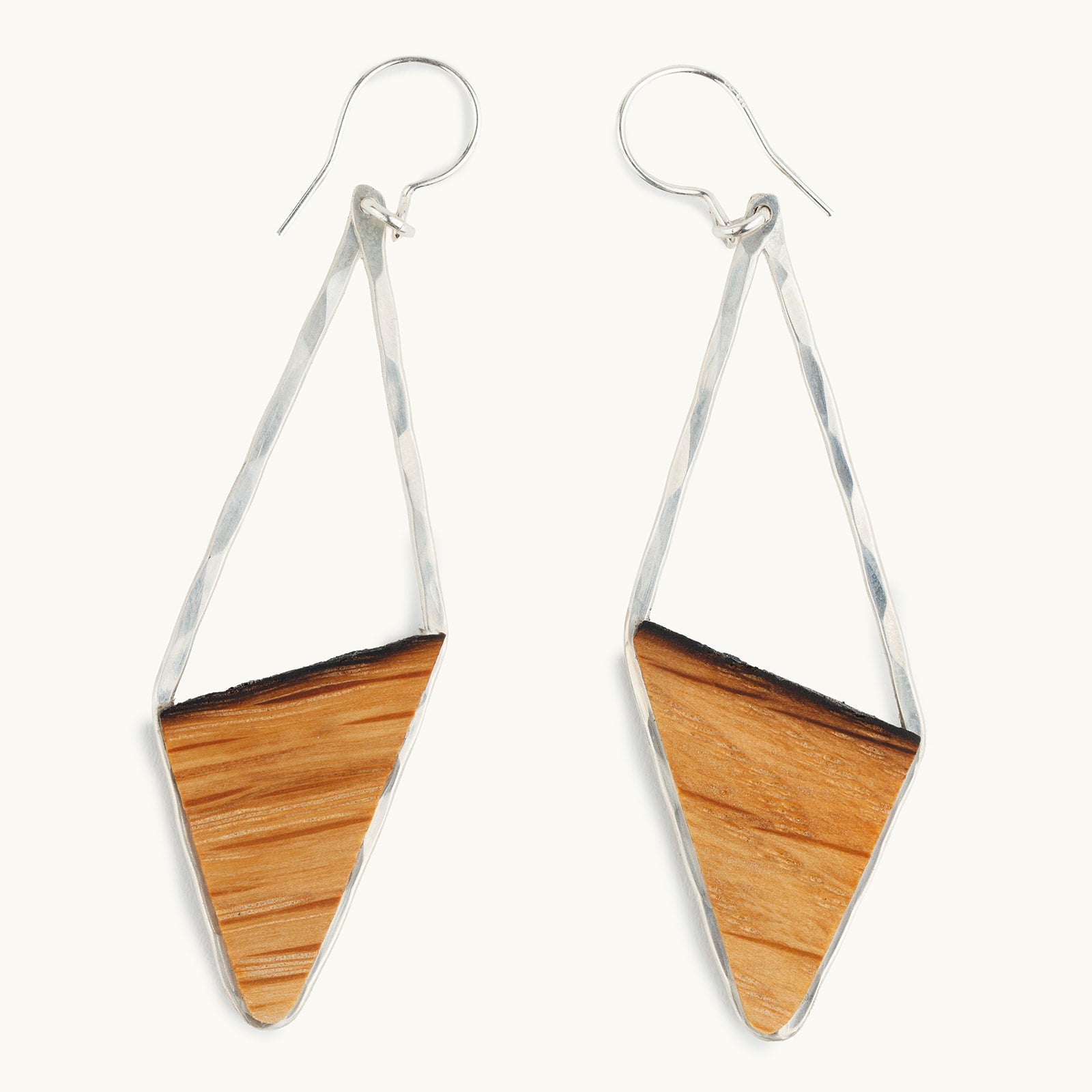E102S Asymmetrical Diamond Earrings Sterling Silver