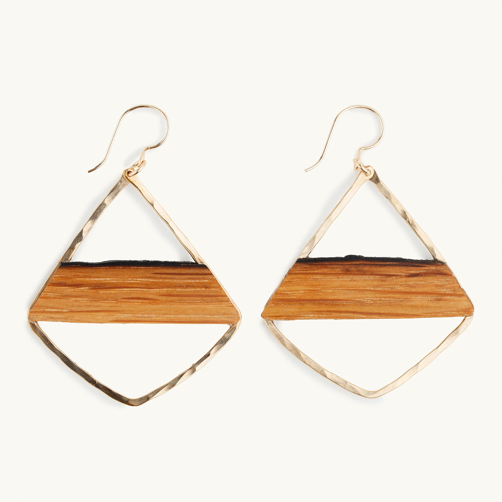 E122G Striped Moroccan Rectangle Earring 14K Gold-Fill