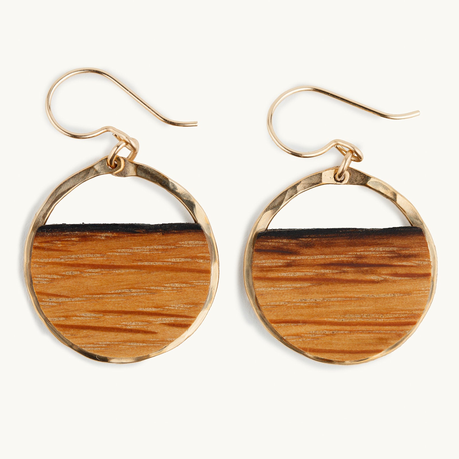 E114G Small Barrel Stave Hoop Earrings 14K Gold-Fill