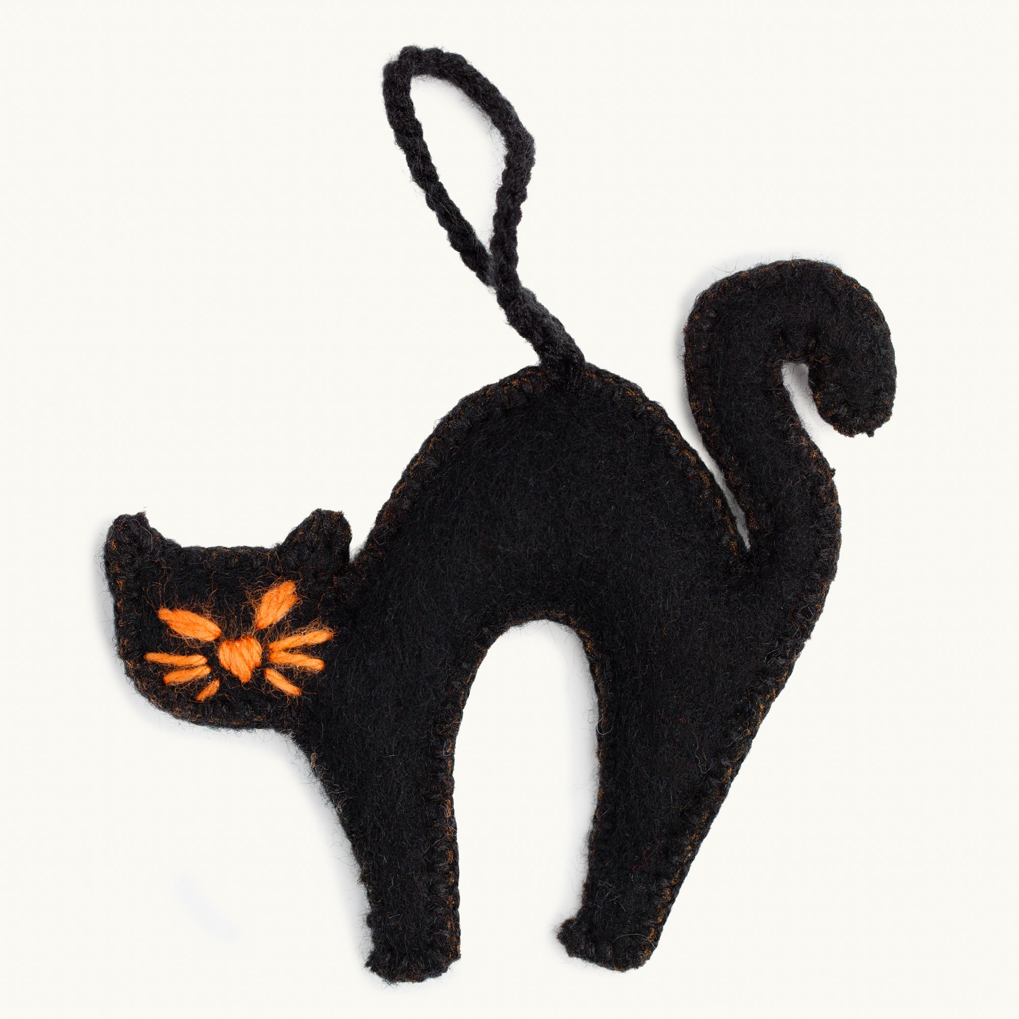 Black Cat Wool Ornament